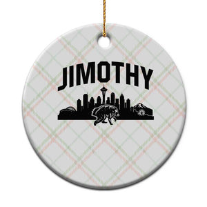 Jimothy The Raccoon Ceramic Ornament Seattle Space Needle Mount Rainier Landscape Art