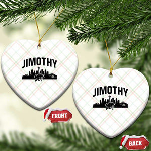 Jimothy The Raccoon Ceramic Ornament Seattle Space Needle Mount Rainier Landscape Art