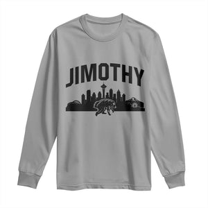 Jimothy The Raccoon Long Sleeve Shirt Seattle Space Needle Mount Rainier Landscape Art