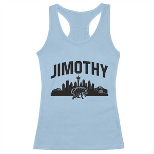 Jimothy The Raccoon Racerback Tank Top Seattle Space Needle Mount Rainier Landscape Art