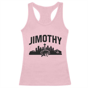 Jimothy The Raccoon Racerback Tank Top Seattle Space Needle Mount Rainier Landscape Art