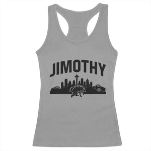Jimothy The Raccoon Racerback Tank Top Seattle Space Needle Mount Rainier Landscape Art