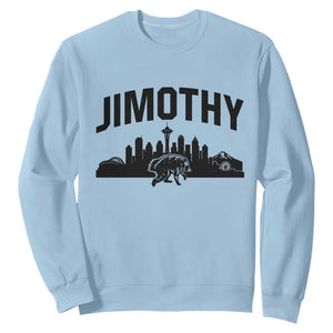 Jimothy The Raccoon Sweatshirt Seattle Space Needle Mount Rainier Landscape Art