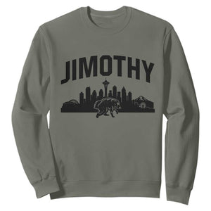 Jimothy The Raccoon Sweatshirt Seattle Space Needle Mount Rainier Landscape Art