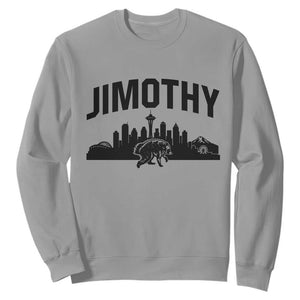 Jimothy The Raccoon Sweatshirt Seattle Space Needle Mount Rainier Landscape Art