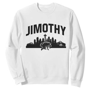 Jimothy The Raccoon Sweatshirt Seattle Space Needle Mount Rainier Landscape Art