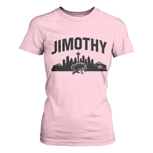 Jimothy The Raccoon T Shirt For Women Seattle Space Needle Mount Rainier Landscape Art