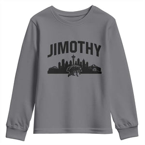 Jimothy The Raccoon Youth Sweatshirt Seattle Space Needle Mount Rainier Landscape Art