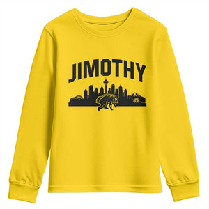 Jimothy The Raccoon Youth Sweatshirt Seattle Space Needle Mount Rainier Landscape Art
