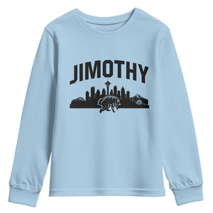 Jimothy The Raccoon Youth Sweatshirt Seattle Space Needle Mount Rainier Landscape Art