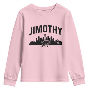 Jimothy The Raccoon Youth Sweatshirt Seattle Space Needle Mount Rainier Landscape Art