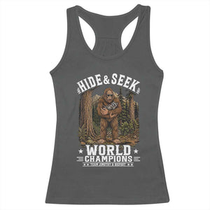 Bigfoot Jimothy The Raccoon Cryptid Animal Friendship Racerback Tank Top Hide And Seek World Champions