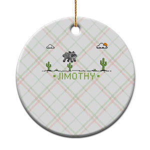 Funny Jimothy The Raccoon Ceramic Ornament Pixel Art Retro Gaming Trash Panda Meme