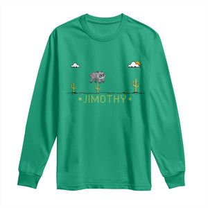 Funny Jimothy The Raccoon Long Sleeve Shirt Pixel Art Retro Gaming Trash Panda Meme