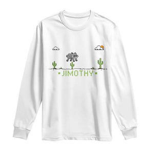 Funny Jimothy The Raccoon Long Sleeve Shirt Pixel Art Retro Gaming Trash Panda Meme