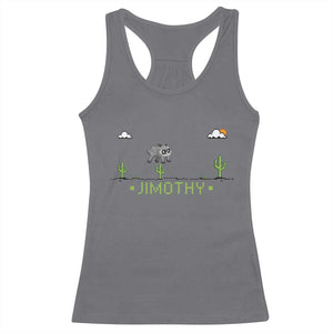 Funny Jimothy The Raccoon Racerback Tank Top Pixel Art Retro Gaming Trash Panda Meme