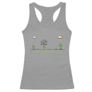 Funny Jimothy The Raccoon Racerback Tank Top Pixel Art Retro Gaming Trash Panda Meme