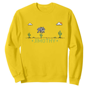 Funny Jimothy The Raccoon Sweatshirt Pixel Art Retro Gaming Trash Panda Meme