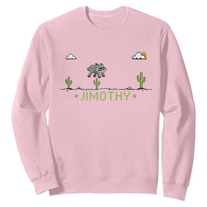 Funny Jimothy The Raccoon Sweatshirt Pixel Art Retro Gaming Trash Panda Meme