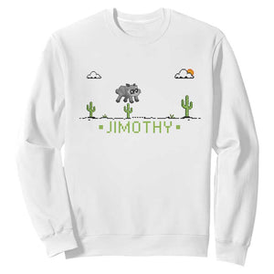 Funny Jimothy The Raccoon Sweatshirt Pixel Art Retro Gaming Trash Panda Meme