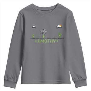 Funny Jimothy The Raccoon Youth Sweatshirt Pixel Art Retro Gaming Trash Panda Meme