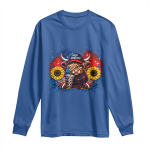 Cute Highland Cow Game Day Long Sleeve Shirt New England Sports Fan Gift TS12 Royal Blue Print Your Wear