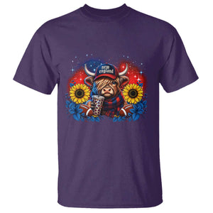 Cute Highland Cow Game Day T Shirt New England Sports Fan Gift TS12 Purple Print Your Wear