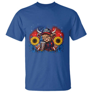 Cute Highland Cow Game Day T Shirt New England Sports Fan Gift TS12 Royal Blue Print Your Wear