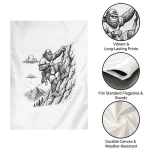 Funny Bigfoot Mountain Climber Garden Flag Outdoor Hiking Adventure