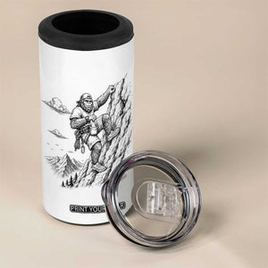 Funny Bigfoot Mountain Climber 4 in 1 Can Cooler Tumbler Outdoor Hiking Adventure