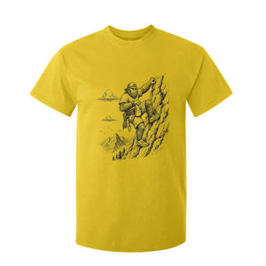 Funny Bigfoot Mountain Climber T Shirt For Kid Outdoor Hiking Adventure