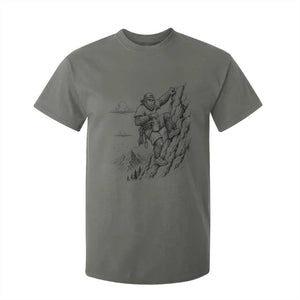 Funny Bigfoot Mountain Climber T Shirt For Kid Outdoor Hiking Adventure