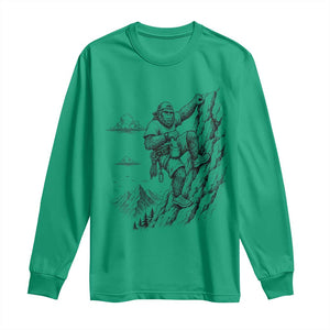 Funny Bigfoot Mountain Climber Long Sleeve Shirt Outdoor Hiking Adventure