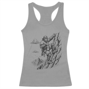 Funny Bigfoot Mountain Climber Racerback Tank Top Outdoor Hiking Adventure