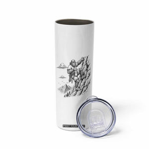 Funny Bigfoot Mountain Climber Skinny Tumbler Outdoor Hiking Adventure