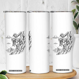 Funny Bigfoot Mountain Climber Skinny Tumbler Outdoor Hiking Adventure