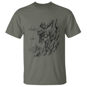Funny Bigfoot Mountain Climber T Shirt Outdoor Hiking Adventure