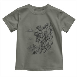 Funny Bigfoot Mountain Climber Toddler T Shirt Outdoor Hiking Adventure
