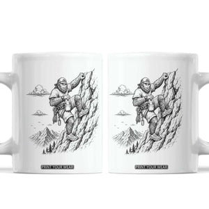 Funny Bigfoot Mountain Climber Coffee Mug Outdoor Hiking Adventure