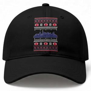 New England Skyline Game Day Baseball Cap Ugly Christmas Football Fan Gift
