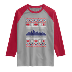 New England Skyline Game Day Raglan Shirt Ugly Christmas Football Fan Gift
