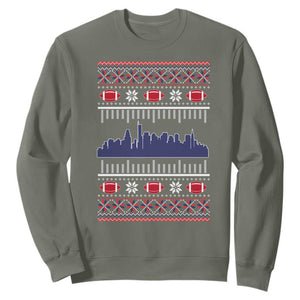 New England Skyline Game Day Sweatshirt Ugly Christmas Football Fan Gift