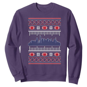 New England Skyline Game Day Sweatshirt Ugly Christmas Football Fan Gift