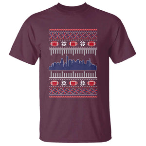 New England Skyline Game Day T Shirt Ugly Christmas Football Fan Gift