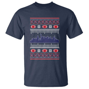 New England Skyline Game Day T Shirt Ugly Christmas Football Fan Gift