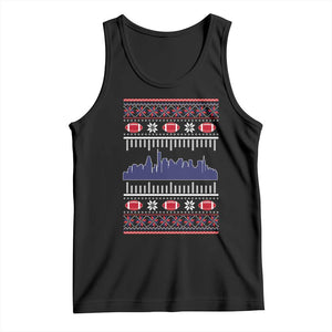 New England Skyline Game Day Tank Top Ugly Christmas Football Fan Gift