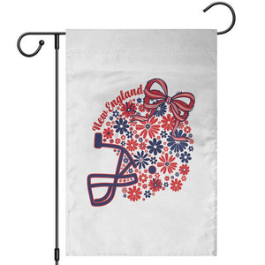 New England Game Day Sports Fan Garden Flag Floral Football Helmet With Bow