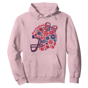 New England Game Day Sports Fan Hoodie Floral Football Helmet With Bow