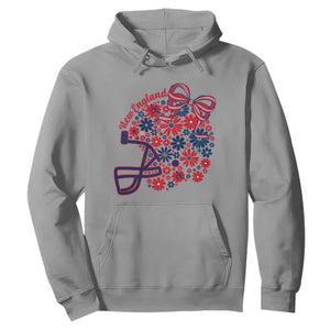 New England Game Day Sports Fan Hoodie Floral Football Helmet With Bow