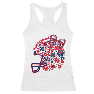 New England Game Day Sports Fan Racerback Tank Top Floral Football Helmet With Bow